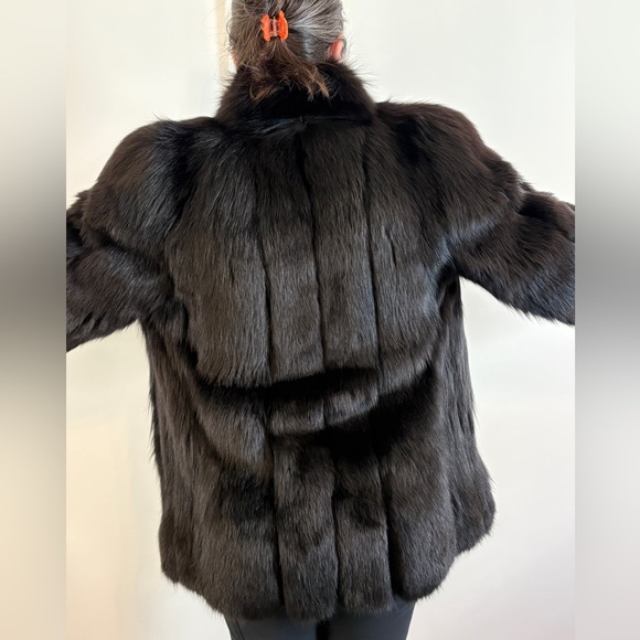 Vintage Real Black Fox Fur Jacket | The Evans Collection | Luxury Full Pelt Coat - Picture 14 of 16